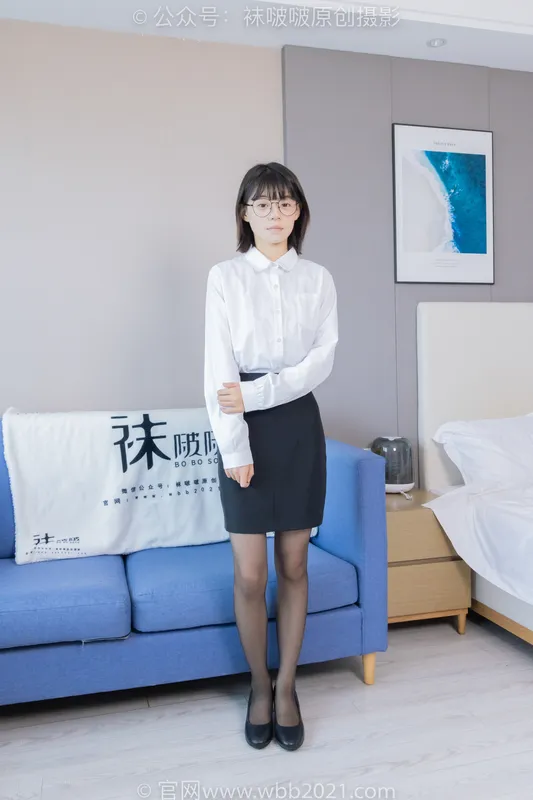 [BoBoSocks袜啵啵] NO.436 糯米-OL制服、两双平底鞋、薄黑丝（脚尖透明款）、厚肉丝（花絮版） - BoBoSocks袜啵啵